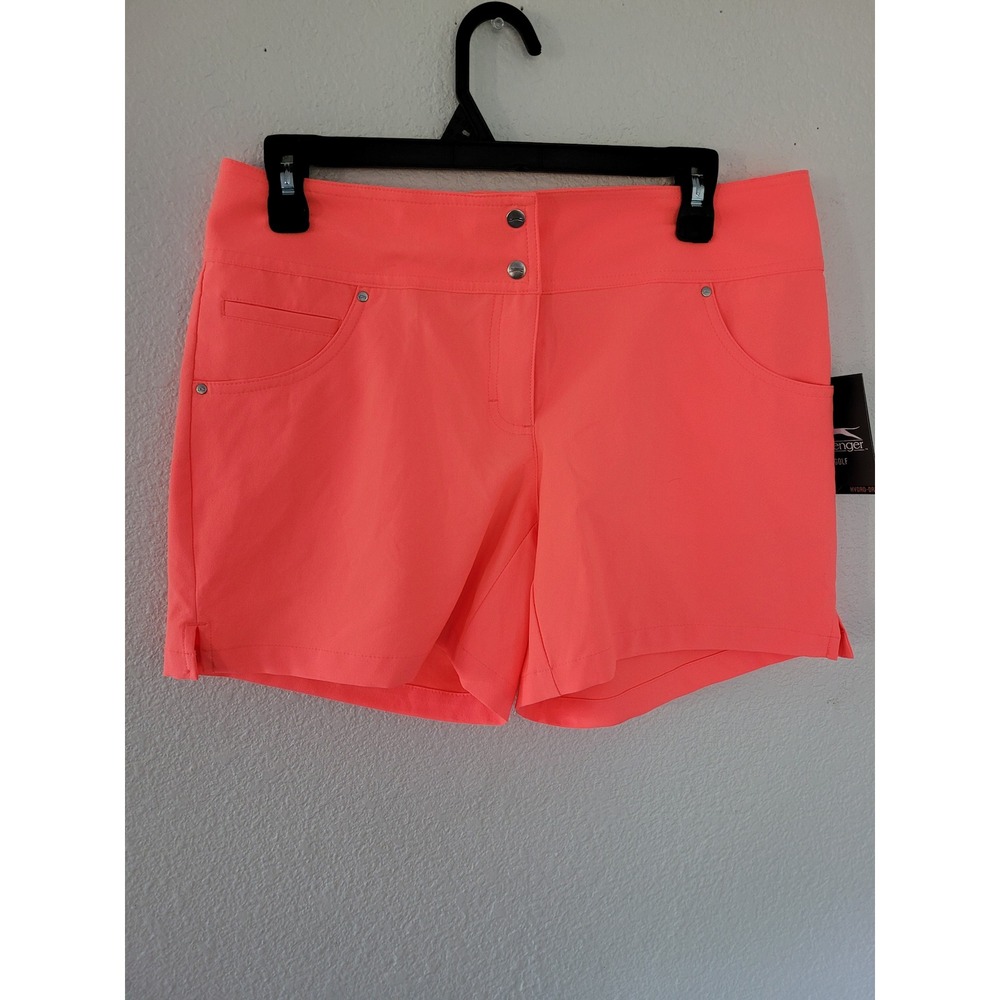 Slazenger Golf Missy Tech 5" Shorts Coral Carnival Neon Pink Size 6 NEW #P2